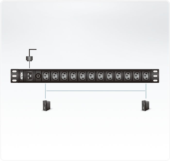 Устройство распределения электропитания PE0112G 10A 12-outlets Basic 1U PDU with surge protection