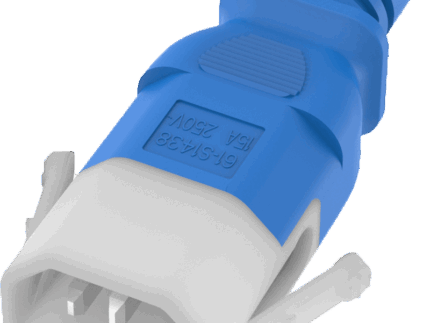 Кабель P-Lock, 1м, синий, 1мм², 1 x IEC C-14, 1 x IEC C-13