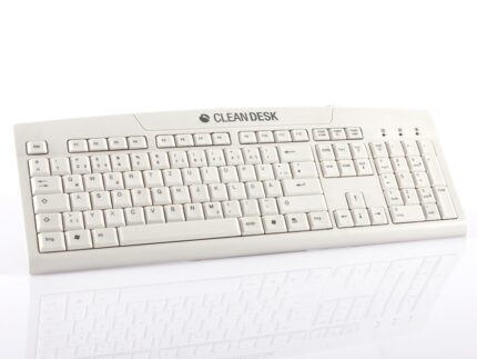 Эргономичная промышленная клавиатура TKL-105-IP68-KGEH-WHITE-USB-US/CYR-CLEANDESKbyGett (KL21258)
