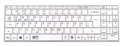 Компактная беспроводная клавиатура TKL-100-GCQ-AM-BT-IP65-WHITE-USB-US/CYR (KL24212+)