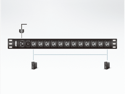 Устройство распределения электропитания PE0212G 16A 12-outlets Basic 1U PDU with surge protection